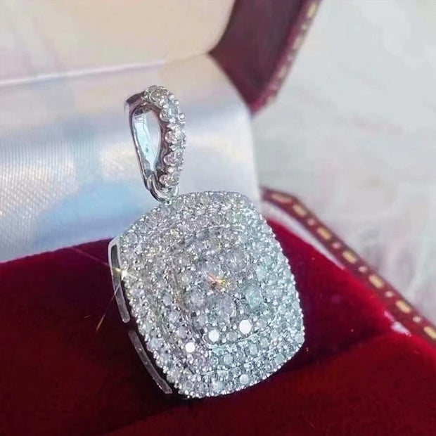CUSHION CUT ANHÄNGER &amp; KETTE SET 