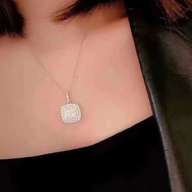 CUSHION CUT ANHÄNGER &amp; KETTE SET 