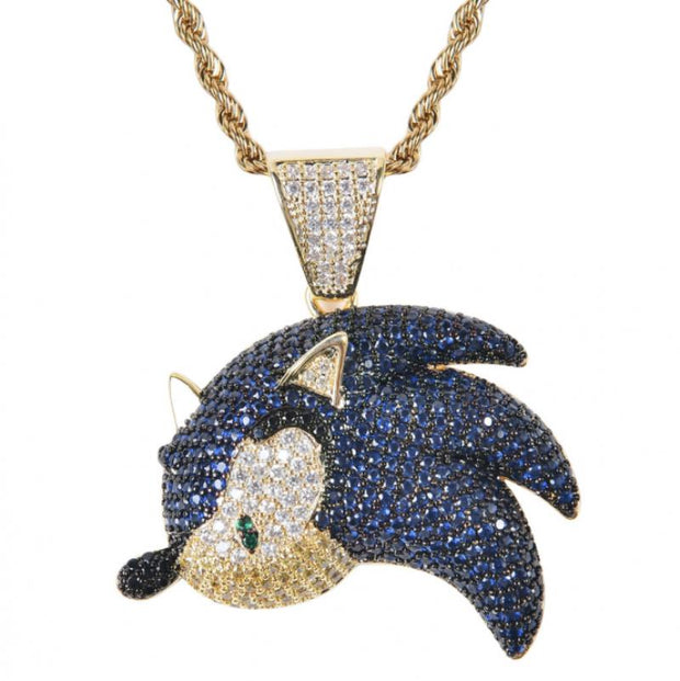 ICED OUT IGEL-ANHÄNGER &amp; KETTE SET